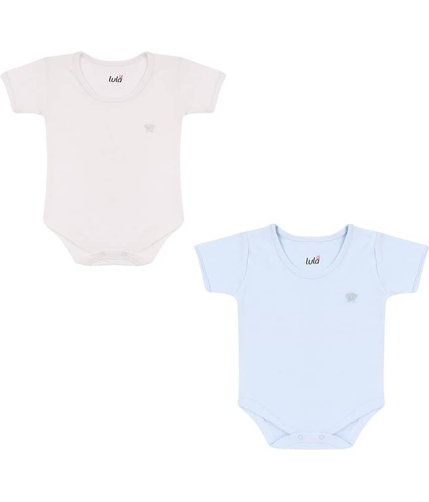 LULA Pack of 3 Unisex for Baby 100% Cotton Bodysuit ( Multi Color )