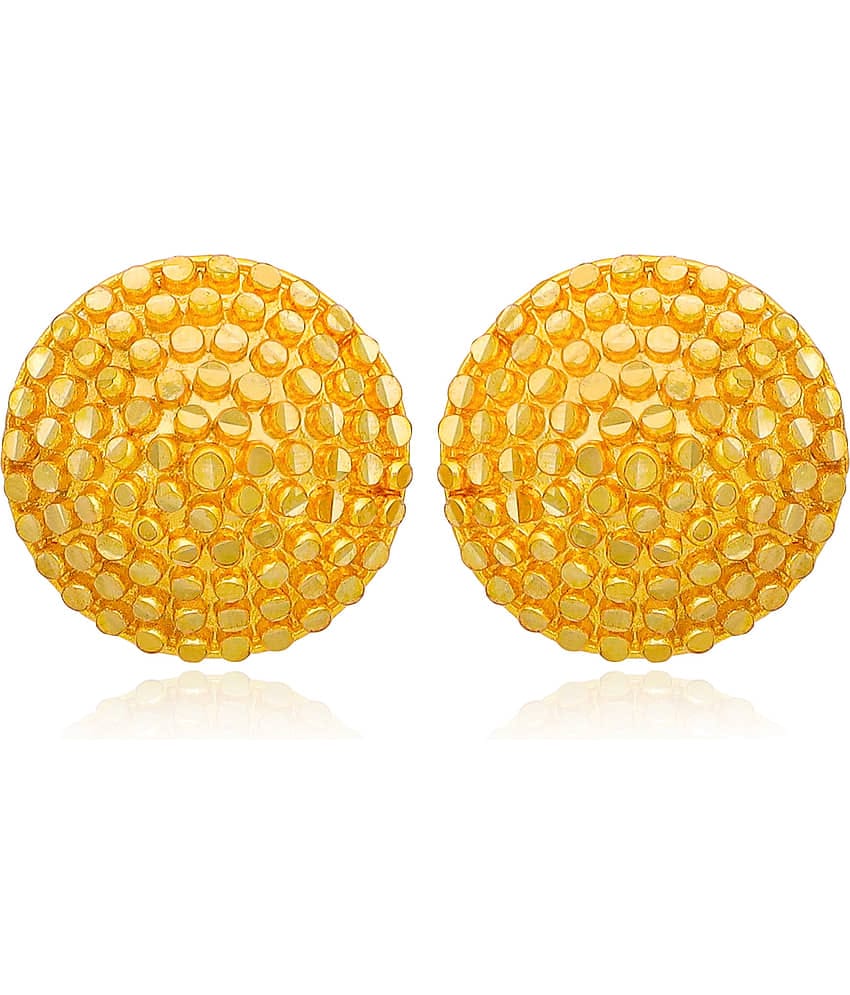 LUV FASHION Golden Jhumki Earrings ( Pack of 1 )