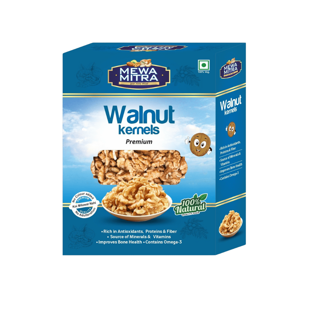 MewaMitra Premium Walnut Kernels 250g | Akhrot Giri Without Shell | Light Golden Walnuts | Fresh Crunchy Dry Fruits | Healthy Snack