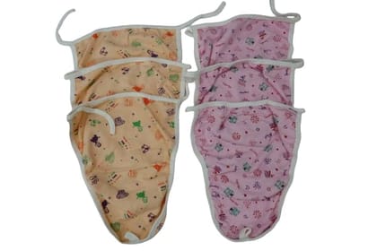 FAIRBIZPS Soft Cotton Baby Langot Cloth Diapers Washable Skin Friendly Baby Langot Reusable Cloth Nappies - Set of 6