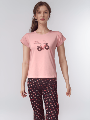Vieviana Pj Set Nightwear|Ev14202-Cupcake Donut Print / M