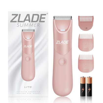 Zlade Summer LITE Bikini Trimmer For Women | Private parts, Underarms, Arms, Legs & Body | Soft Ceramic Blades | No Nicks or Cuts, No Skin Irritation | AAA Battery Powered, No Charging Needed | Fully Waterproof and Silent Zlade Summer LITE Bikini Trimmer