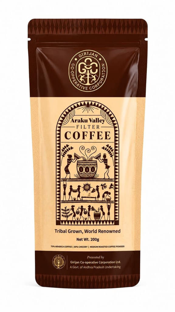 Araku Valley Medium to Fine Ground 70:30 Filter Coffee 200 Grams(Dark Roast)