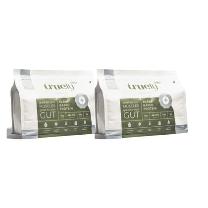 Truely Pro - Vegan Plant Protein | 24g Protein/Serving | 4 Bn CFU Probiotics | 3 Protein Sources - Pea, Brown Rice & Moong Bean | No Artificial Flavours | THIRD-PARTY TESTED | Unflavoured | 2KG