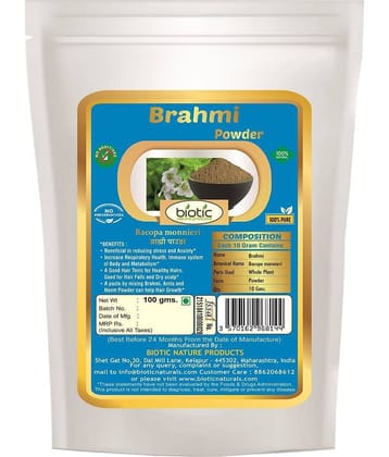 Biotic Brahmi Powder for Hair Scalp Treatment 100 g