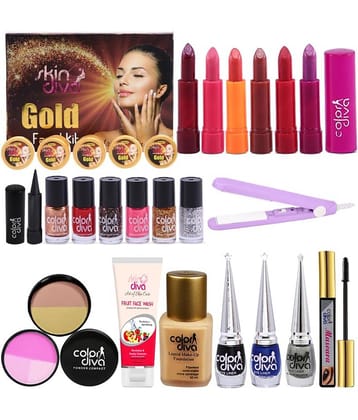Adbeni Karwa Chauth Makeup Combo With Facial Kit & Hair Straightner Set of 23 Face 391