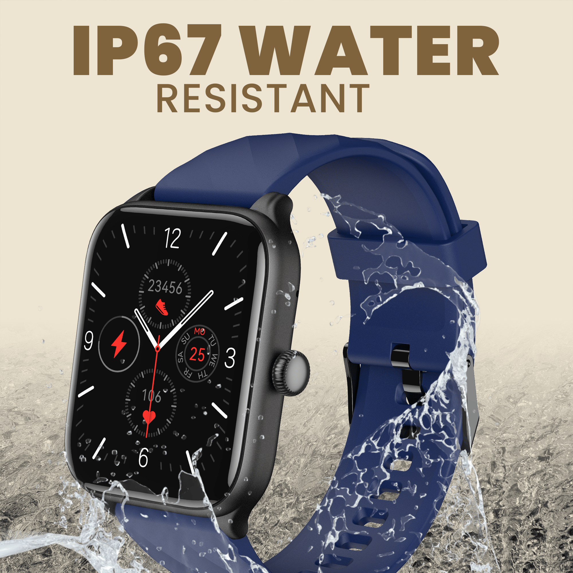 CELLECOR M1 Stew 1.83 IPS Display Smart Watch, Bluetooth Calling, Unlimited Watch Faces, 100+ Sports Modes, Health Suite, Voice Assistance (Black-Blue)