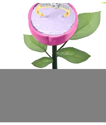 Vighnaharta Engage Solitaire CZ Gold- Plated Alloy Ring With PROSE Ring Box for Women and Girls - [VFJ1225ROSE-PINK-G8]