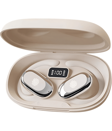 COREGENIX S300 OWS Open Ear TWS Earbuds | 60 Hrs of Playtime | Bluetooth v5.4 with AI-ENC | Skin Friendly Ear Hook | Environmental Awareness | 45ms Low Latency Gaming | IPX5 Water & Sweat Resistant