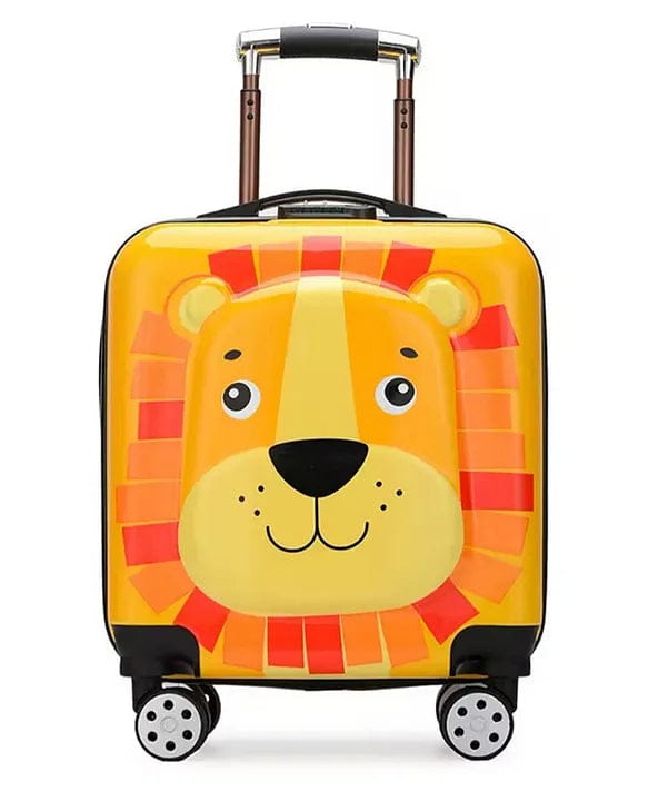 Kids Travel Trolley Bag, Hard Polycarbonate Case, Light Weight, 360 Degree Wheeling System, Suitcase for Kids - Tiger