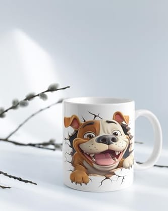 The Magical Gifts Dog Theme Printed Mug 325ml | Cartoon Bulldog Design | Gift for Dog Lovers, Boys, Girls, Friends, Pet Parents on Birthday, Celebration or Special Moments