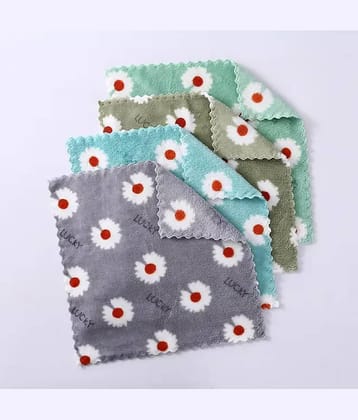 Suraj Enterprise Microfibre Floral Printed Face Towel 301-350 GSM ( Pack of 6 ) - Multicolor