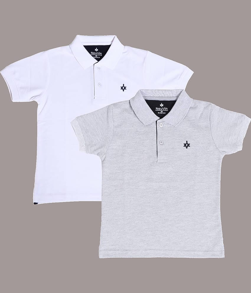 NEUVIN Pack of 2 Baby Boys Cotton Blend Polo T-Shirt ( Multi )