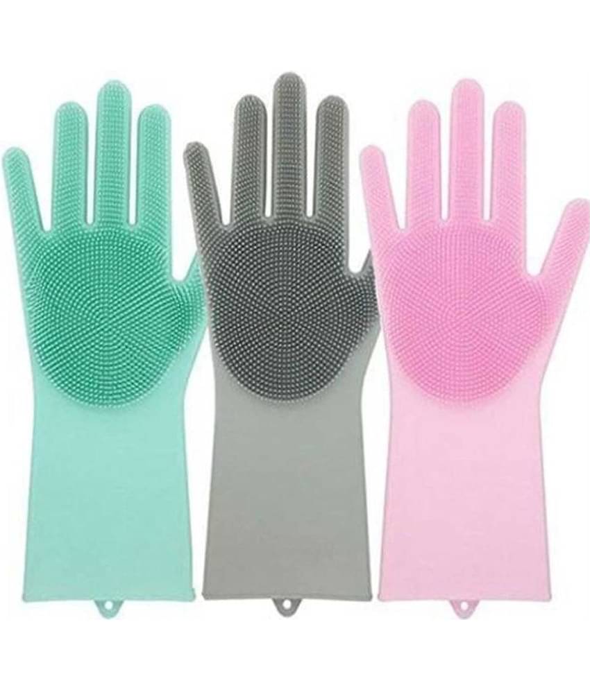 Silicone Dishwashing Gloves (Assorted Color )