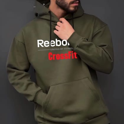 Reebok *Winter Hoodie* "Digital Print" ( SIZE : M , COLOR : VERDUN GREEN )