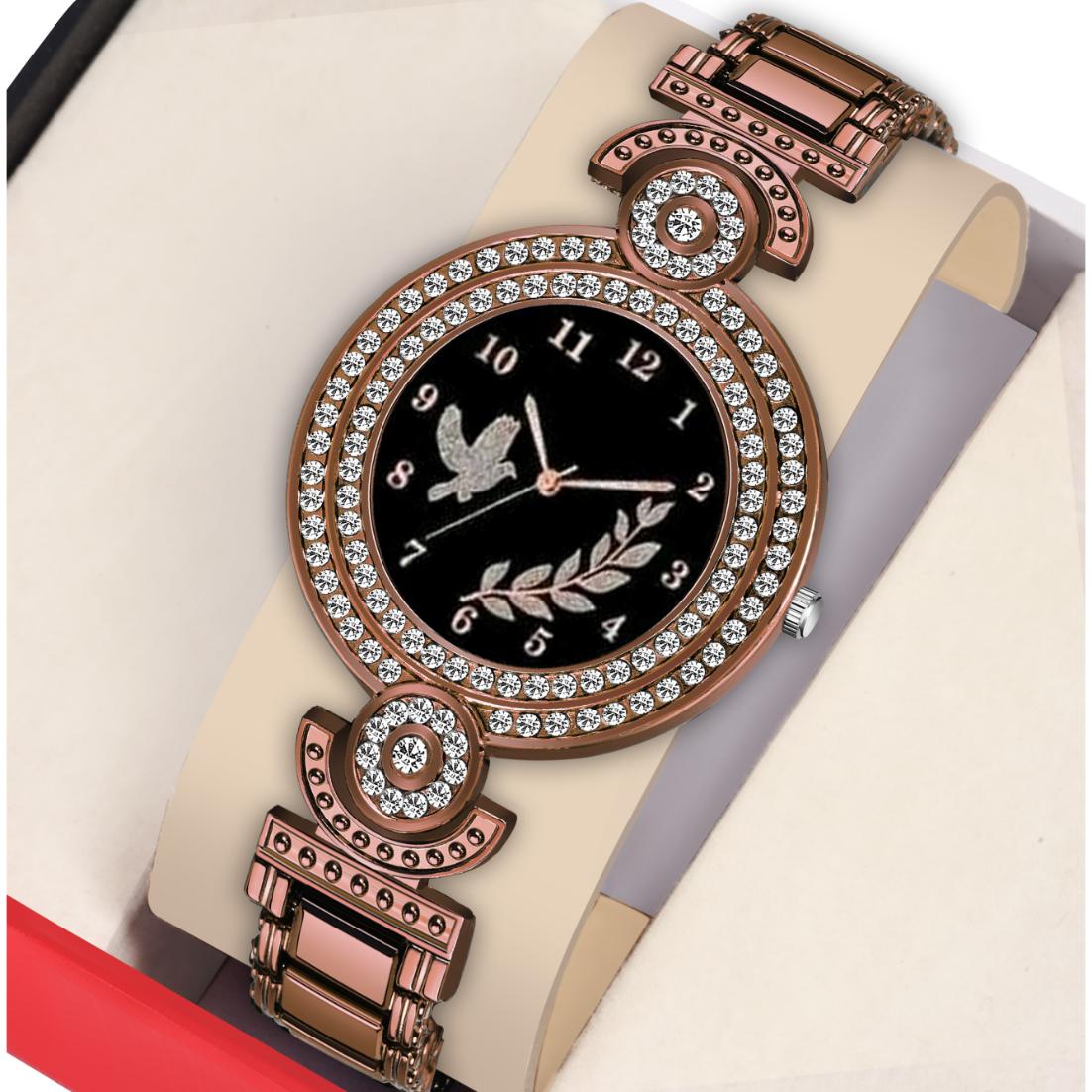 Bolun Black Fly Bird Dial Brown BD Girls and Women Watch