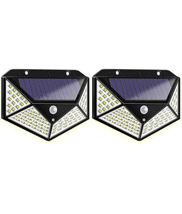 18-ENTERPRISE Solar Rechargable Light Outdoor 100 LEDs Solar Motion Sensor Light with Solar Panel and 3 Modes with IP65 Protection, Waterproof and Dustproof with Wide Angle Lighting Pack of 2.