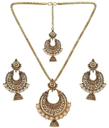 Bhagya Lakshmi Alloy Brown Contemporary Contemporary/Fashion Antique Necklaces Set