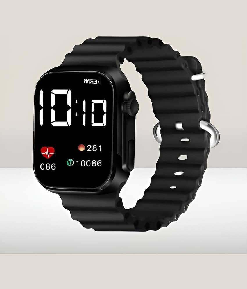 Cosmic Black Silicon Digital Men's Watch