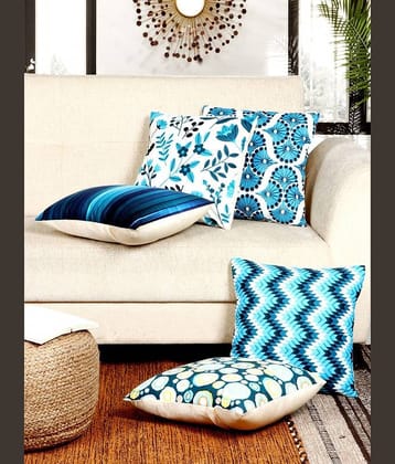 BELLA TRUE - Set of 5 Cushion Covers Abstract Themed