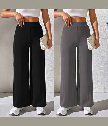 CITYTALK Women Knitted Formal Pants ( Black,Dark Grey )