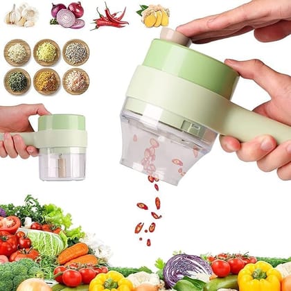 4 in 1 Kitchen Electric Vegetable Cutter- New Kitchen Modular 4 in 1 Handheld Vegetable Electric Food Chopper (Faster USB Chopper)