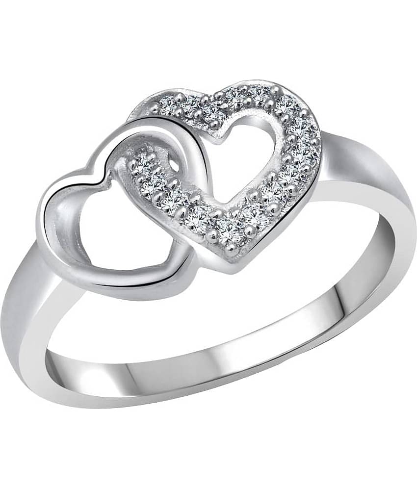 Vighnaharta Silver Heart Ring