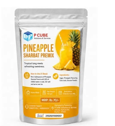 P CUBE Pineapple Sharbat Premix 150 gm P CUBE Pineapple Sharbat Premix 150 gm