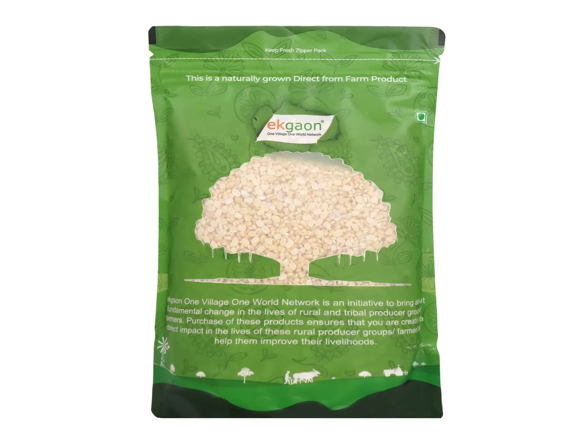 Ekgaon Unpolished Desi Moong Dal - Dhuli (Washed & Split Green Gram) (500g)