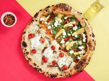 Sourdough - Half & Half Pizza With Red Sauce