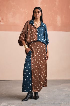 BANDHANI SILK SKIRT SET- EVENING EDITION-XS / XS