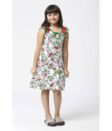 Sini Mini Cotton Shift Dress For Girls ( Pack of 1 , Green )