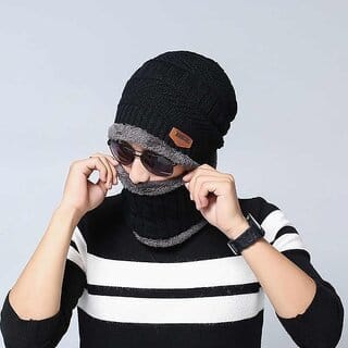 Eastern Club Unisex Black Woolen Winter Cap (Pack of 2) Eastern Club Unisex Black Woolen Winter Cap (Pack of 2)