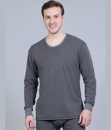 Zeffit Pack of 1 Cotton Blend Thermal Tops For Men's ( Grey )