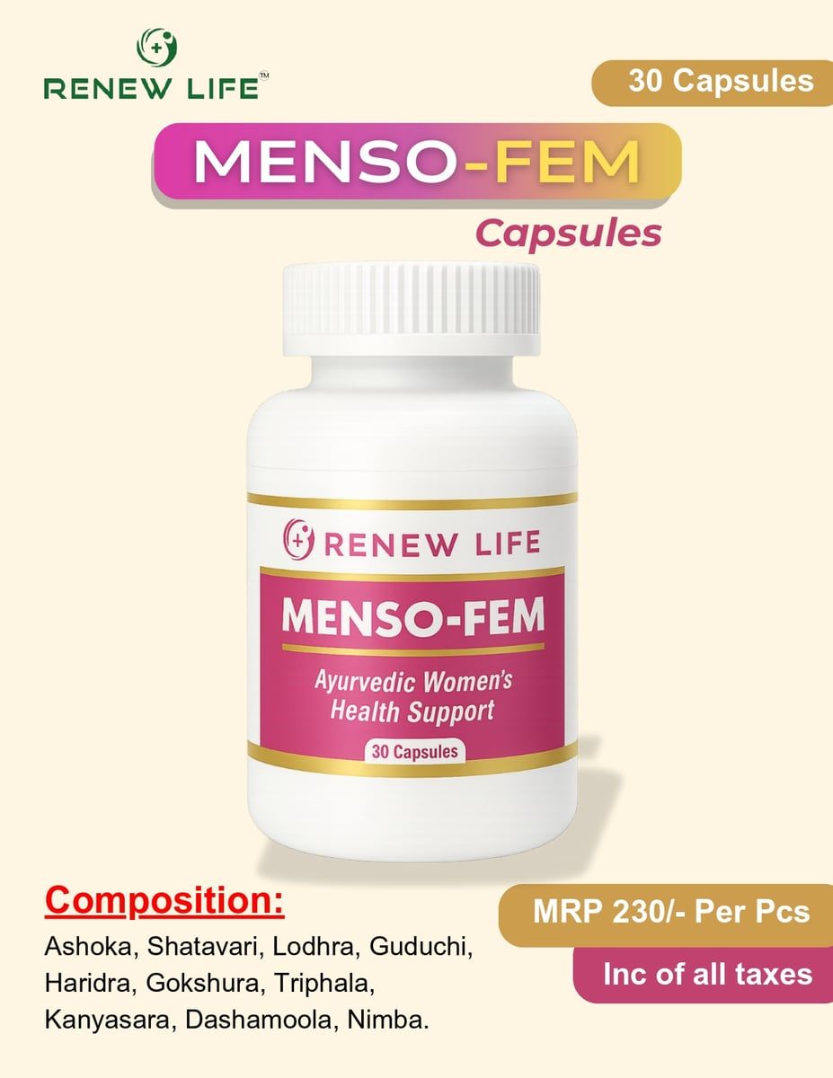 Renew Life Menso-Fem Ayurvedic Women's Health Support (30 Capsules) | Herbal Supplement | Daily Wellness