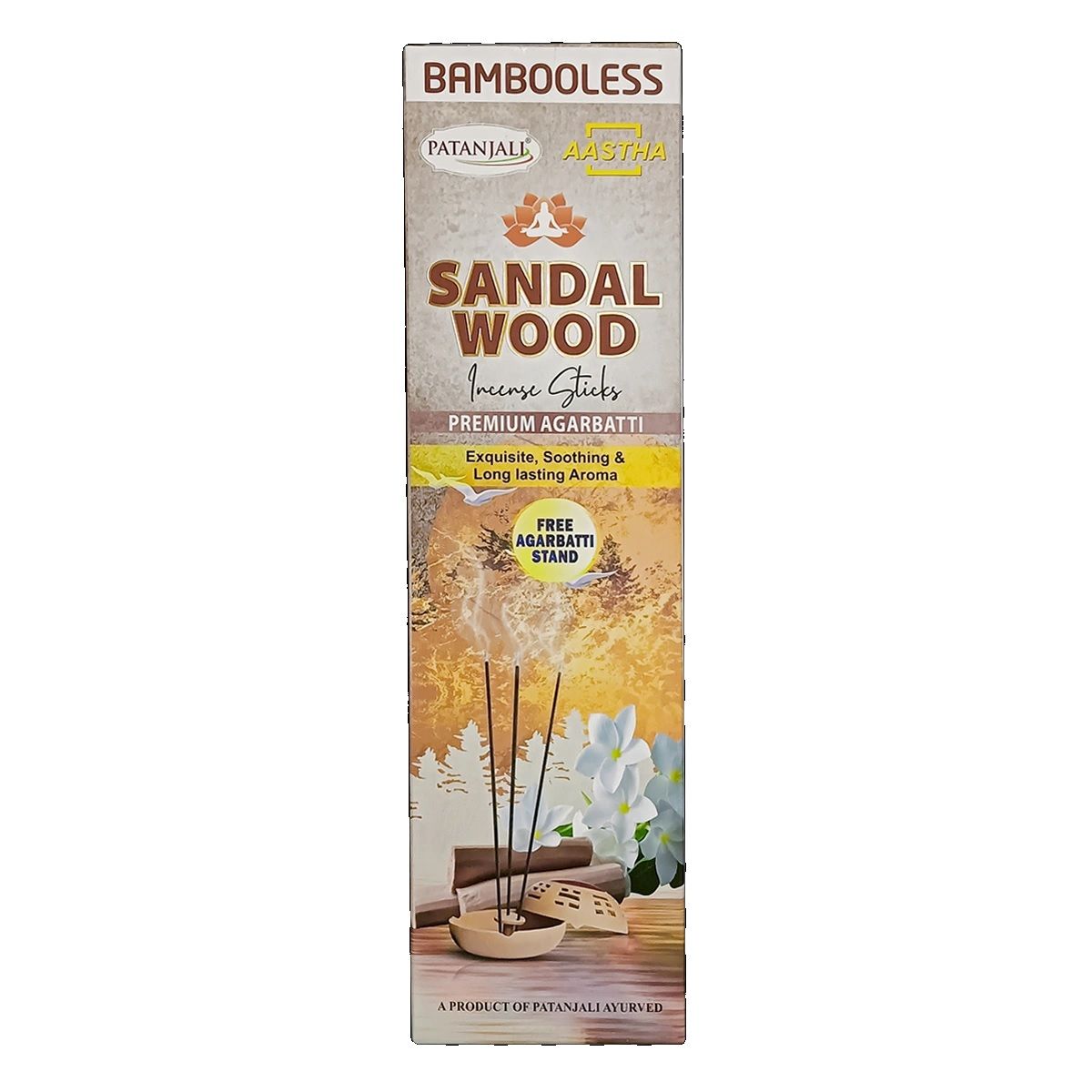 Patanjali Aastha Bambooless Agarbati Sandal 80gm