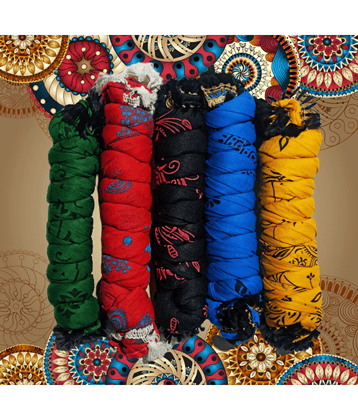 D1 DIFFERENT ONE Multicolor Cotton Women's Dupatta - ( Pack of 5 )