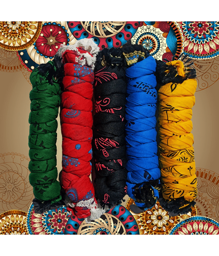 D1 DIFFERENT ONE Multicolor Cotton Women's Dupatta - ( Pack of 5 )