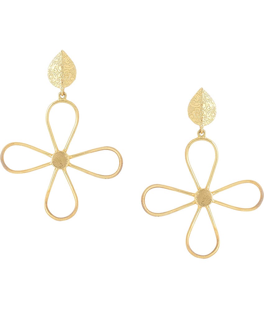 VIRAASI - Gold Danglers Earrings ( Pack of 1 )