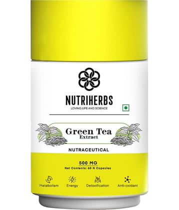 Nutriherbs Green Tea Extract 500mg Antioxidant Supplement -  60 Capsules | For Weight Management