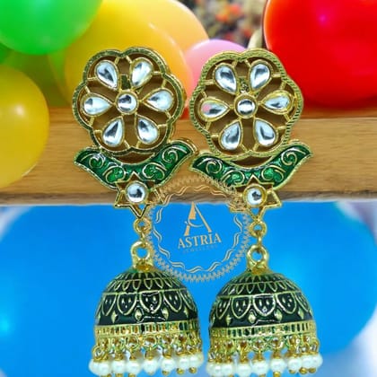 Green Chakra Jhumkas