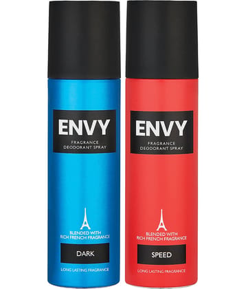 Envy Speed & Dark 120 ml Each Deodorant Spray for Men 240 ml ( Pack of 2 )