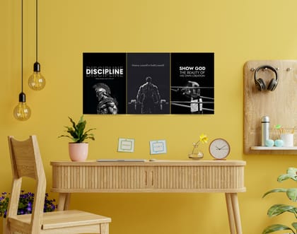 "SELF MOTIVATION QUOTES: MEN STRENGTH VERSION"- Shiny & Sturdy Metallic Poster Art That Pops & Sticks-A3