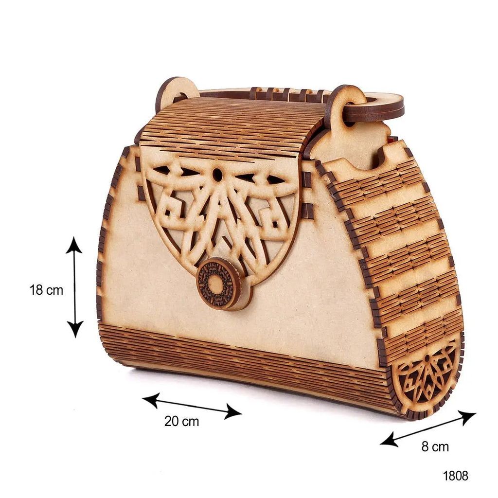 Women's Handcrafted Wooden Light Weight Unique Purse Handbag