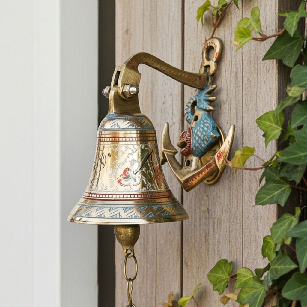 Brass Wall Hanging Anchor Door Bell Coloured, Height : 5.5 Inch (ZMAS115 E)