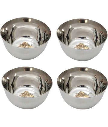 A & H ENTERPRISES - Heavy Sabzi Bowl /Katori LASER Stainless Steel Cereal Bowl 200 mL ( Set of 4 )