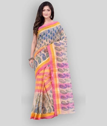 Desh Bidesh Cotton Self Design Saree Without Blouse Piece ( Pink )