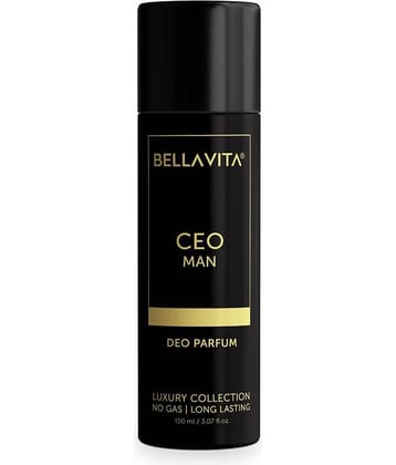 Bella Vita CEO Man Body Perfume 150ml Premium No Gas Deo for Men Long Lasting Office Fragrance with Tonka Agarwood & Sophisticated Masculine Notes