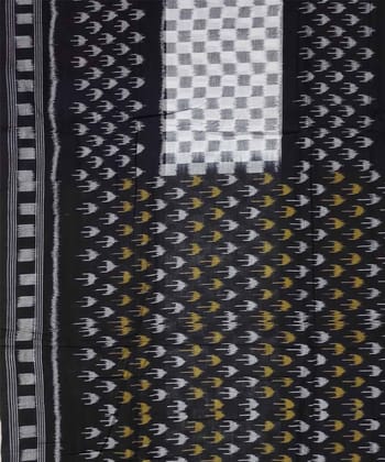 White black colour handwoven cotton saree