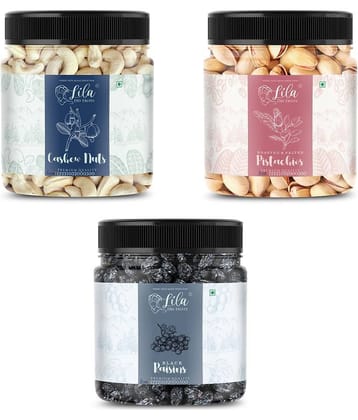 Lila Dry Fruits Cashew (500gm), Pista(500gm) & Black Raisin(500 gm) Combo | Kaju Pista Kishmish